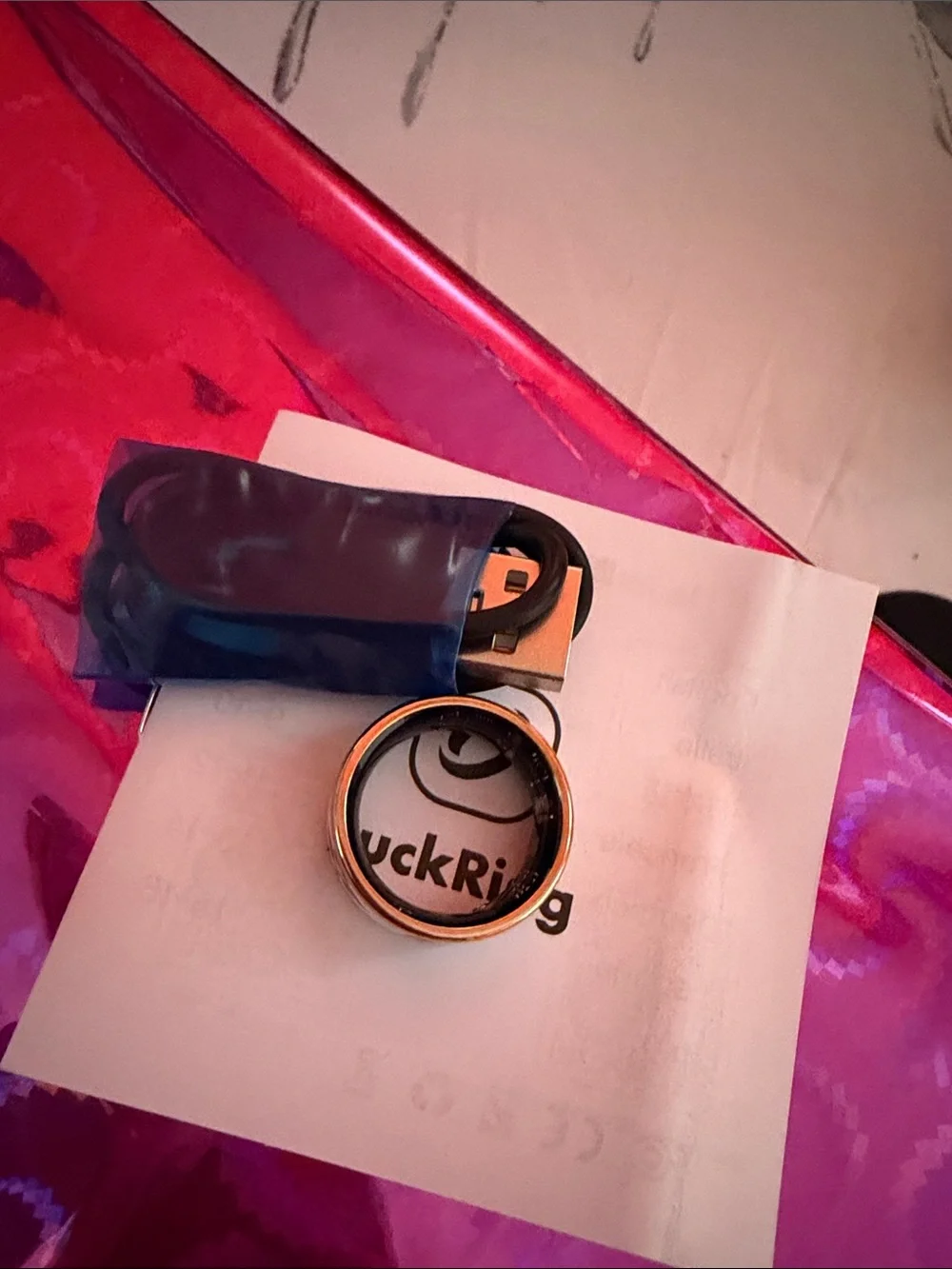 Smart ring sleep tracker activewear available in Sz 8&9. New with charger.